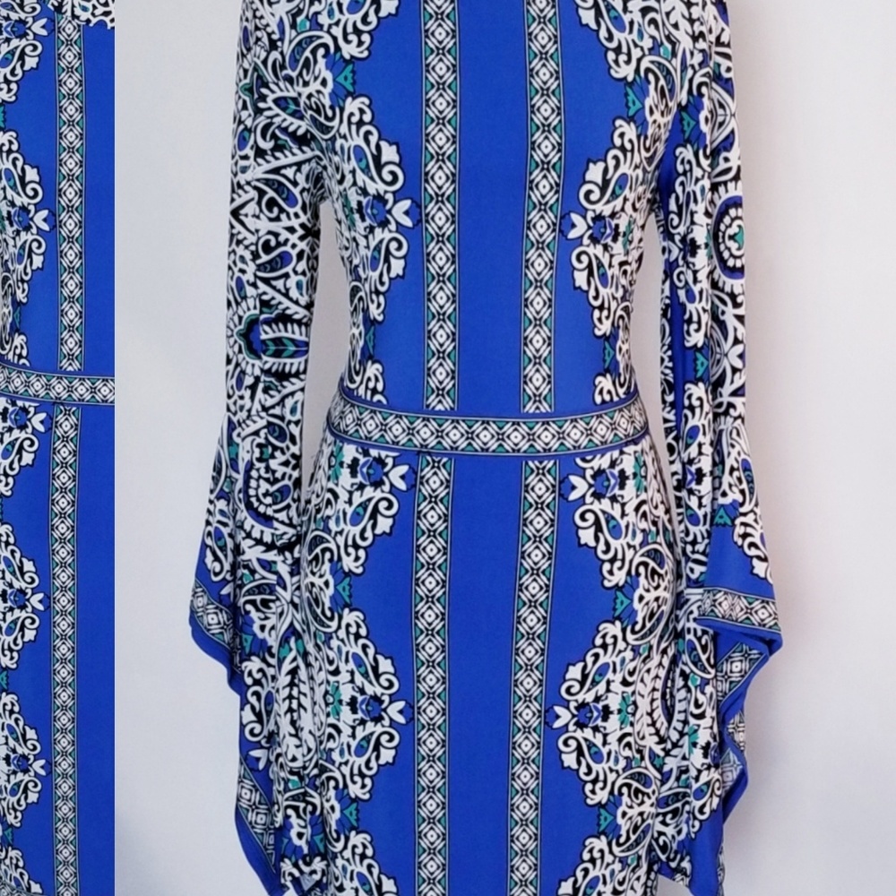 Print Sleeve Detail Dress - Picture 4 of 5